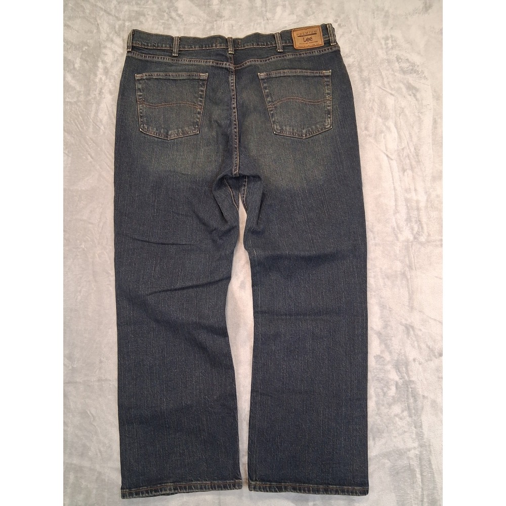 Lee Premium Select Mens 40x30 Relaxed Fit Straight Leg Dark Wash Casual Jeans